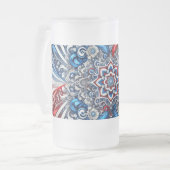 Mug en verre dépoli avec design en couleurs frança (Devant gauche)