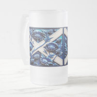 Mug en verre dépoli avec design Scottish Thistès
