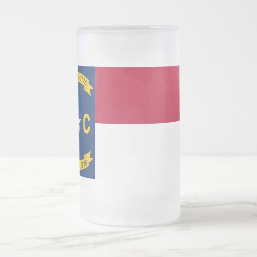 Mug en verre dépoli avec drapeau de Caroline du No (Centre)