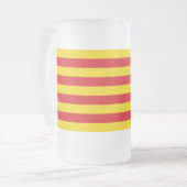 Mug en verre dépoli avec drapeau de Catalogne (Devant gauche)