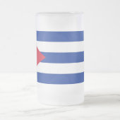 Mug en verre dépoli avec drapeau de Cuba (Centre)