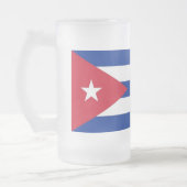 Mug en verre dépoli avec drapeau de Cuba (Gauche)