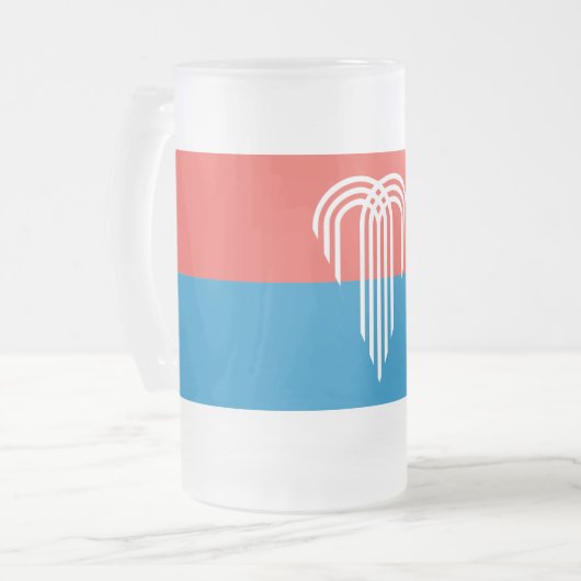 Mug en verre dépoli avec drapeau de Kansas City (Devant gauche)
