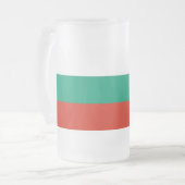 Mug en verre dépoli avec drapeau de la Bulgarie (Devant gauche)