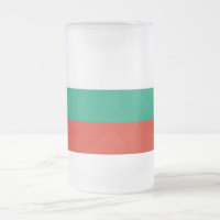 Mug en verre dépoli avec drapeau de la Bulgarie