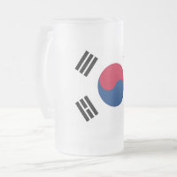 Mug en verre dépoli avec drapeau de la Corée du Su