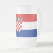 Mug en verre dépoli avec drapeau de la Croatie (Devant droit)