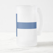 Mug en verre dépoli avec drapeau de la Finlande (Devant droit)