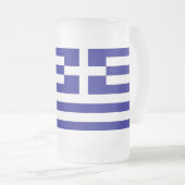 Mug en verre dépoli avec drapeau de la Grèce (Devant droit)