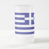 Mug en verre dépoli avec drapeau de la Grèce (Centre)
