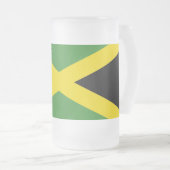 Mug en verre dépoli avec drapeau de la Jamaïque (Devant droit)