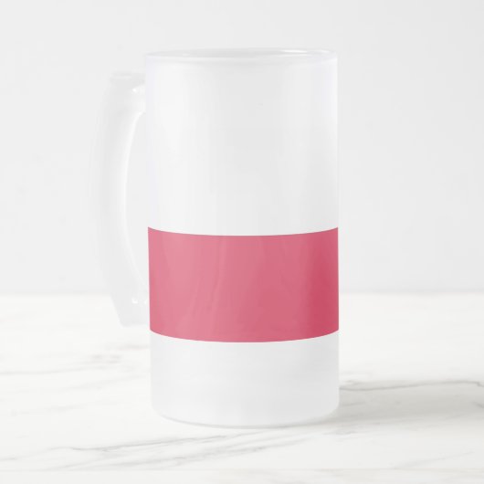 Mug en verre dépoli avec drapeau de la Pologne (Devant gauche)