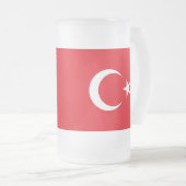 Mug en verre dépoli avec drapeau de la Turquie (Devant droit)