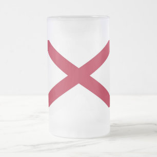 Mug en verre dépoli avec drapeau de l'Alabama, Éta