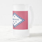 Mug en verre dépoli avec drapeau de l'Arkansas, Ét (Devant droit)