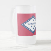 Mug en verre dépoli avec drapeau de l'Arkansas, Ét (Devant gauche)