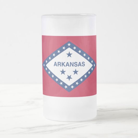 Mug en verre dépoli avec drapeau de l'Arkansas, Ét (Centre)