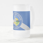 Mug en verre dépoli avec drapeau de Las Vegas, USA (Devant droit)