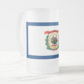 Mug en verre dépoli avec drapeau de l'État de Virg (Devant gauche)