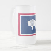 Mug en verre dépoli avec drapeau de l'Etat du Wyom (Devant gauche)