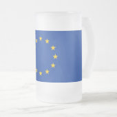 Mug en verre dépoli avec drapeau de l'Europe (Devant droit)