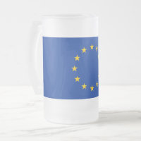 Mug en verre dépoli avec drapeau de l'Europe