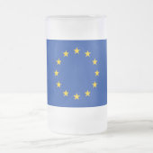 Mug en verre dépoli avec drapeau de l'Europe (Centre)