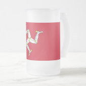 Mug en verre dépoli avec drapeau de l'île de Man (Devant droit)
