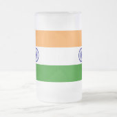 Mug en verre dépoli avec drapeau de l'Inde (Centre)
