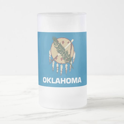 Mug en verre dépoli avec drapeau de l'Oklahoma, Ét (Centre)
