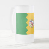 Mug en verre dépoli avec drapeau de Los Angeles (Devant gauche)