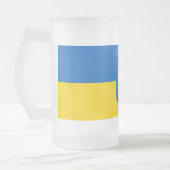Mug en verre dépoli avec drapeau de l'Ukraine (Gauche)