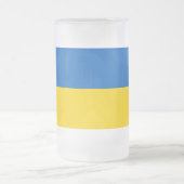 Mug en verre dépoli avec drapeau de l'Ukraine (Centre)