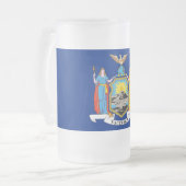 Mug en verre dépoli avec drapeau de New York (Devant gauche)