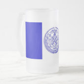 Mug en verre dépoli avec drapeau de New York City (Devant gauche)