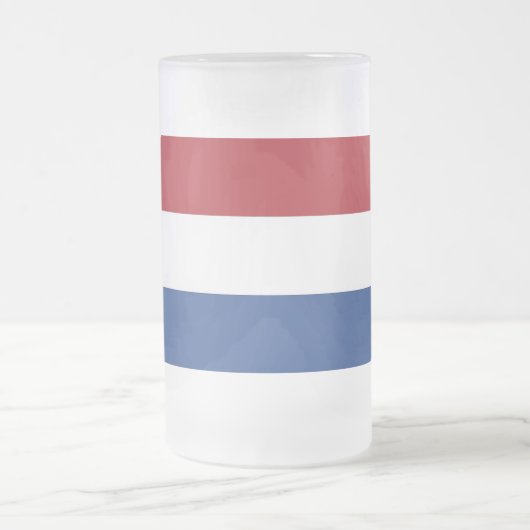 Mug en verre dépoli avec drapeau de Pays-Bas (Centre)