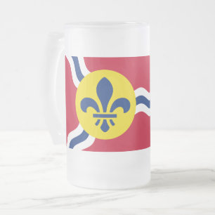 Mug en verre dépoli avec drapeau de Saint-Louis