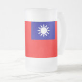 Mug en verre dépoli avec drapeau de Taïwan (Devant droit)