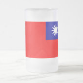 Mug en verre dépoli avec drapeau de Taïwan (Centre)
