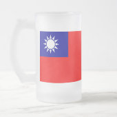 Mug en verre dépoli avec drapeau de Taïwan (Gauche)