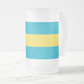 Mug en verre dépoli avec drapeau des Bahamas (Devant droit)