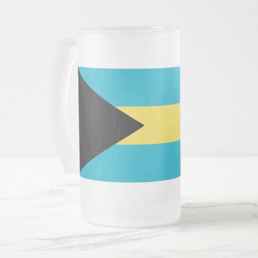 Mug en verre dépoli avec drapeau des Bahamas (Devant gauche)