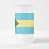 Mug en verre dépoli avec drapeau des Bahamas (Centre)