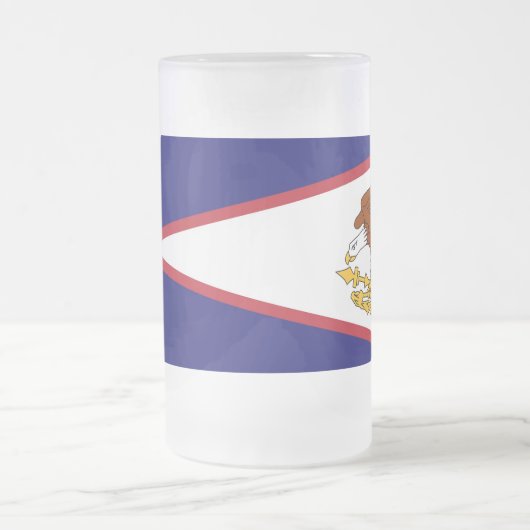Mug en verre dépoli avec drapeau des Samoa américa (Centre)