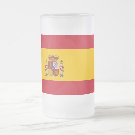Mug en verre dépoli avec drapeau d'Espagne (Centre)