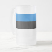 Mug en verre dépoli avec drapeau d'Estonie (Devant gauche)