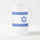 Mug en verre dépoli avec drapeau d'Israël (Devant droit)
