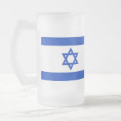 Mug en verre dépoli avec drapeau d'Israël (Gauche)