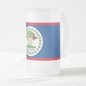 Mug en verre dépoli avec drapeau du Belize (Devant droit)