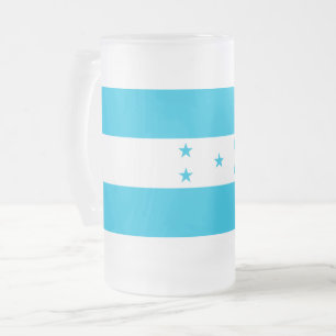 Mug en verre dépoli avec drapeau du Honduras